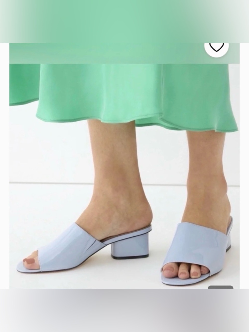 J.Crew 1997 Light Blue Patent Mule block heels size 8